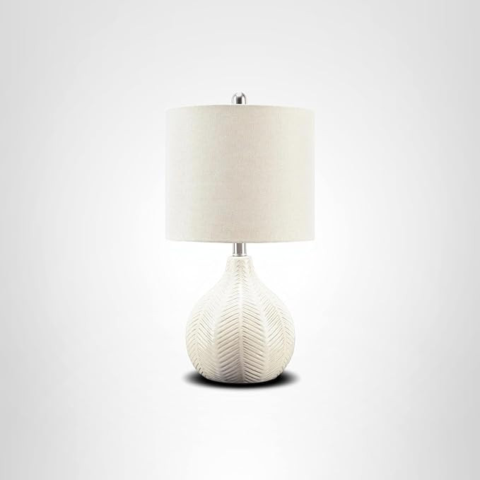 Signature Design by Ashley Rainermen Casual Ceramic Table Lamp, Transparent White Glaze Finish, D... | Amazon (US)