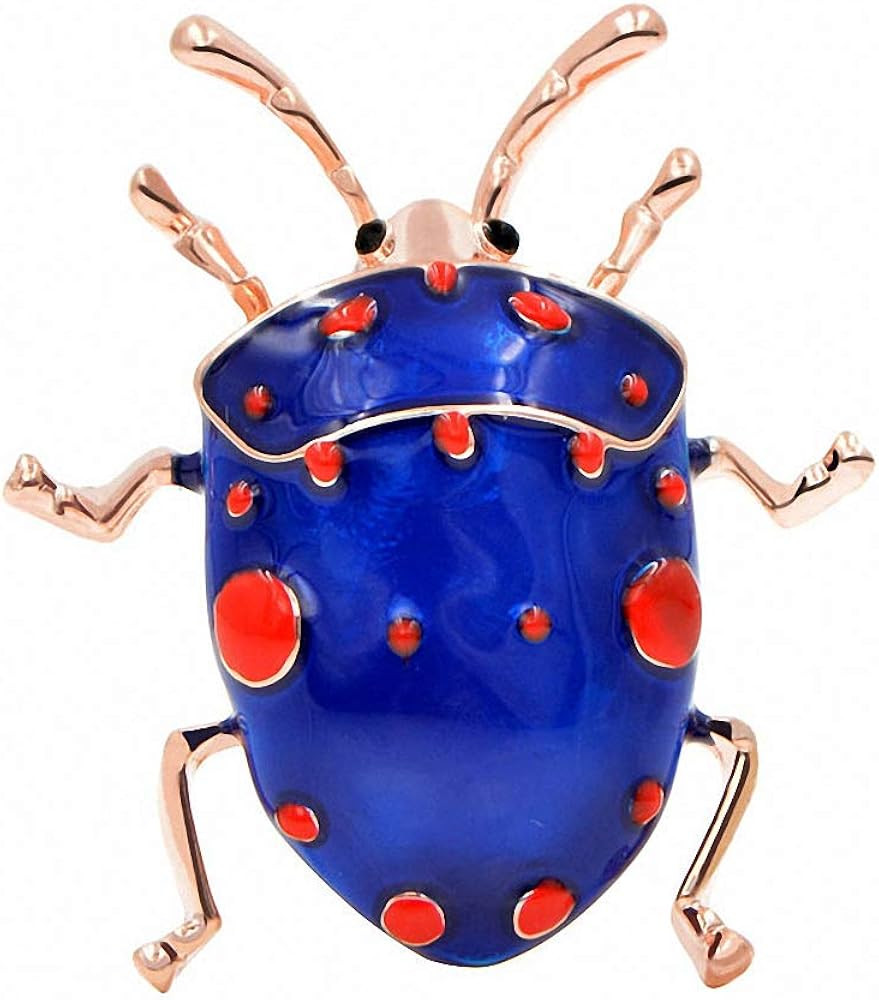 Enamel Beetle Brooches Women Cute Bug Brooch Pin Blue Color Jewelry Gift | Amazon (US)