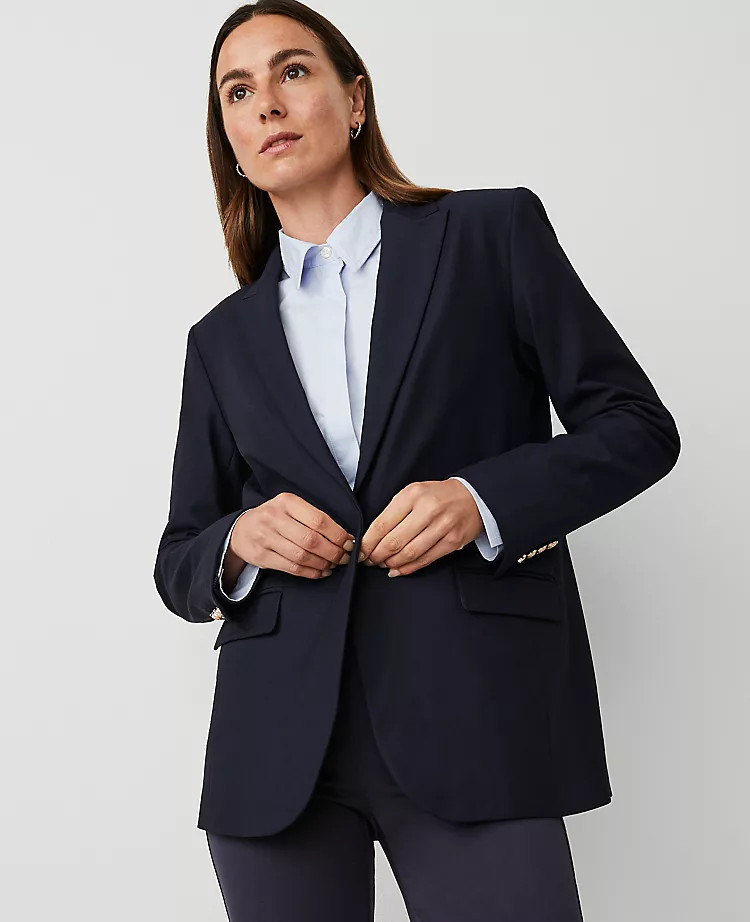 The Longline Blazer in Bi-Stretch Twill | Ann Taylor