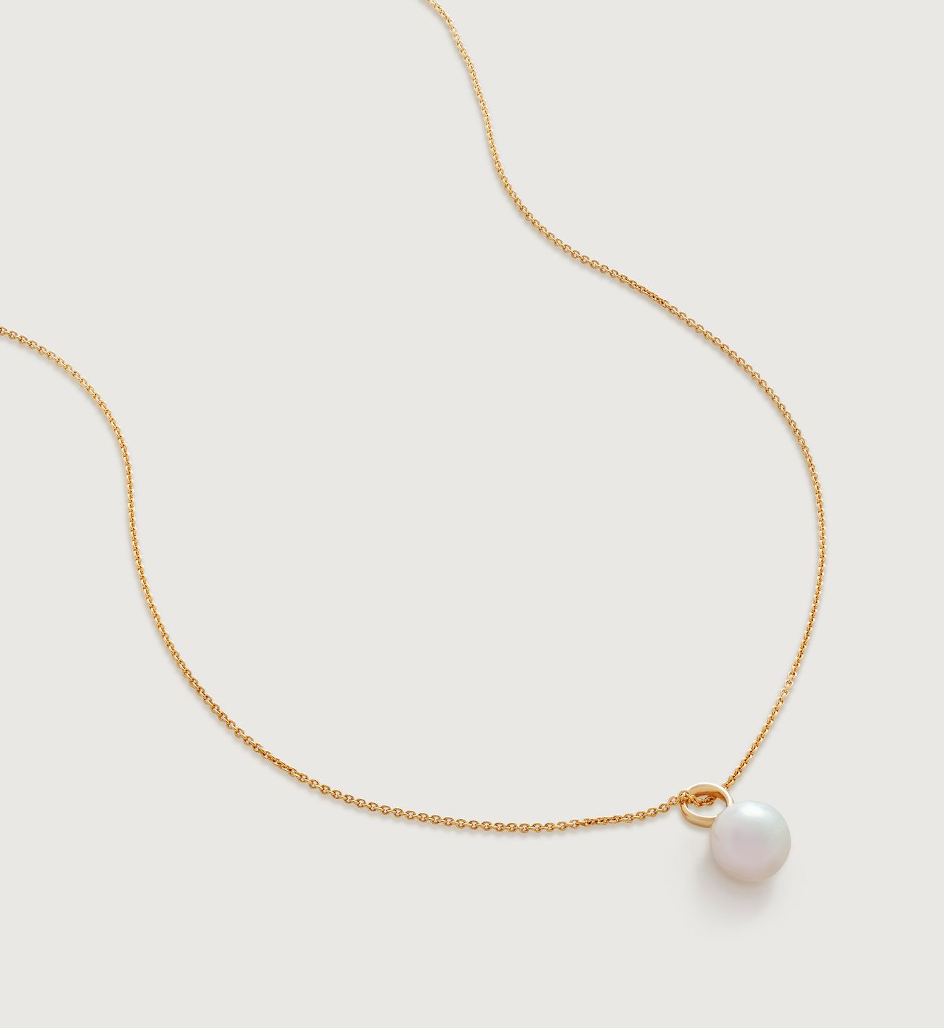 Nura Round Pearl Fine Chain Necklace | Monica Vinader (Global)