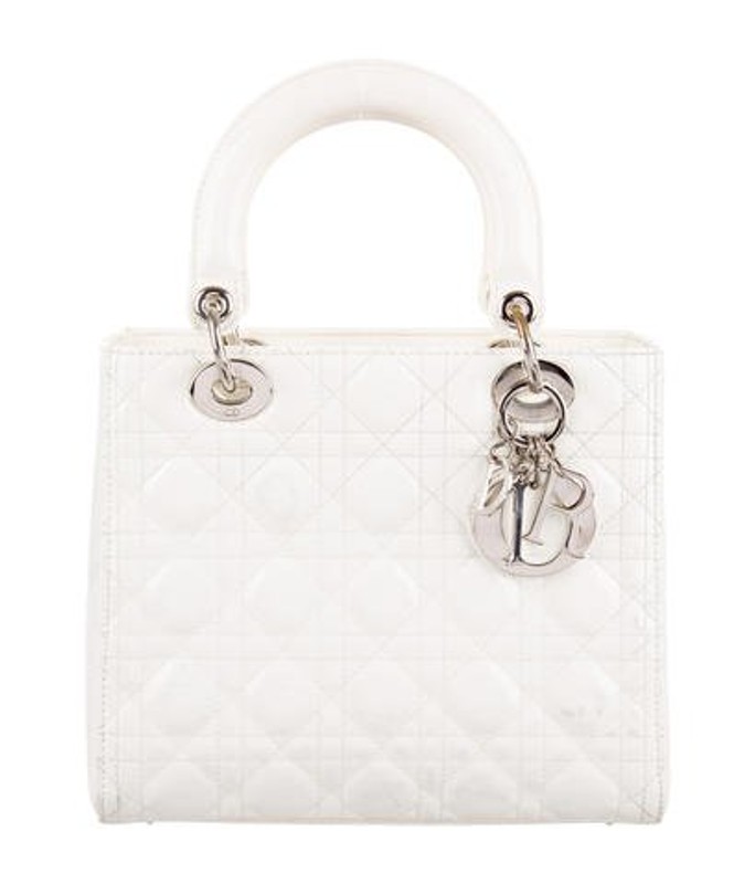 Christian Dior Medium Lady Dior Bag w/ Strap silver Christian Dior Medium Lady Dior Bag w/ Strap | The RealReal