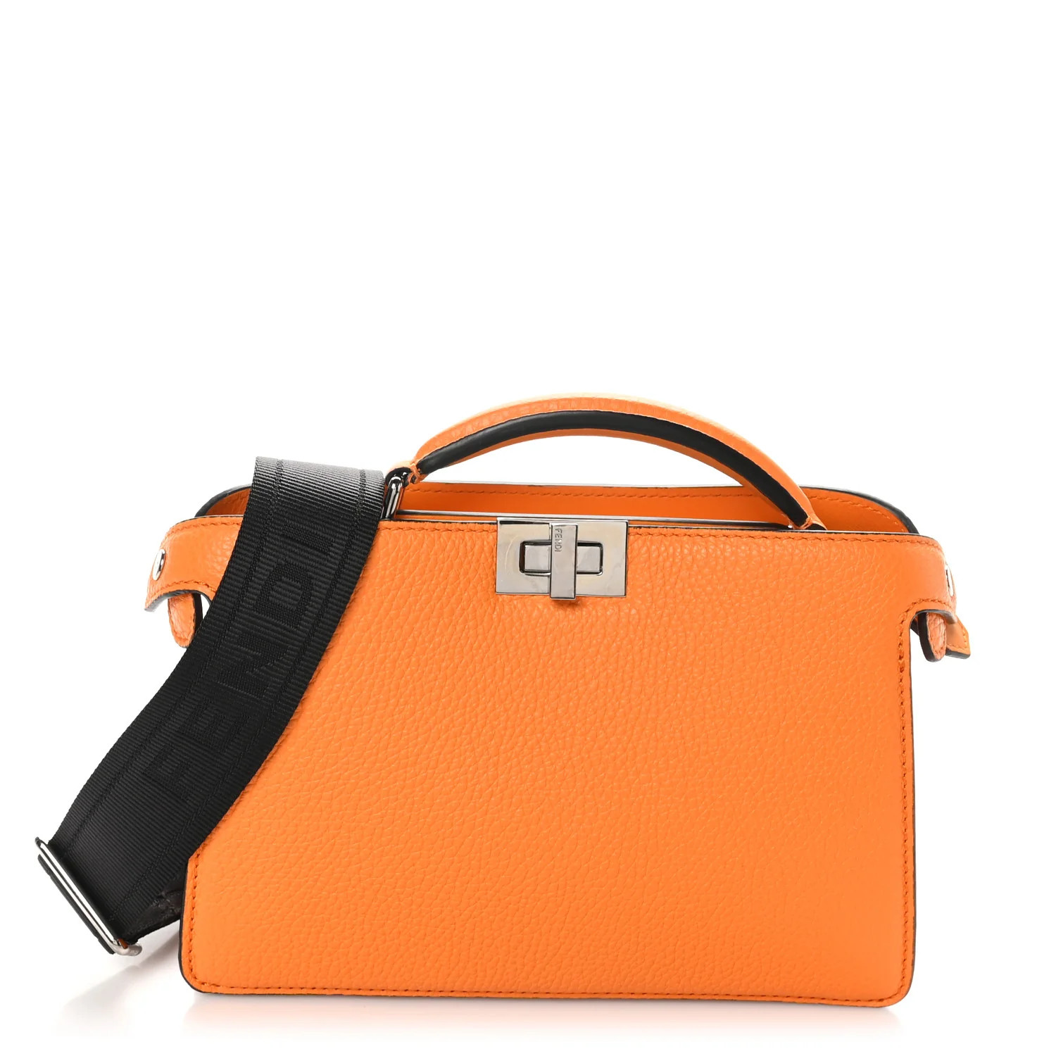 FENDI Cuoio Romano Vitello Cover Bi-Color Peekaboo I See U X Cross Satchel Orange | FASHIONPHILE | FASHIONPHILE (US)