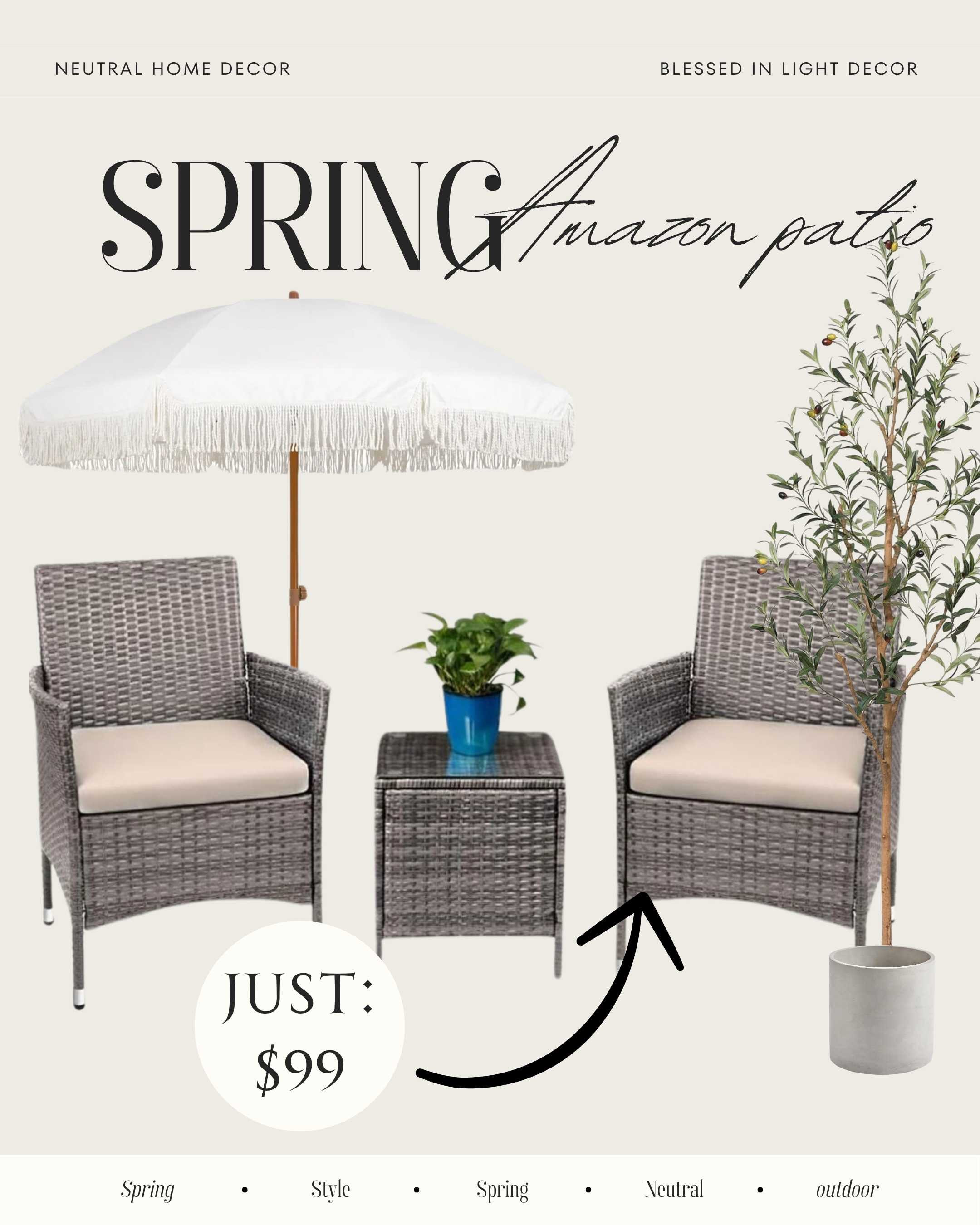 Spring Sale!!! Outdoor patio#Amazon #amazonfinds #outdoors #home #homedecor #neutraldecor #neutralstyle #spring2024 #spring #springbreak 

#LTKhome #LTKsalealert #LTKfindsunder100