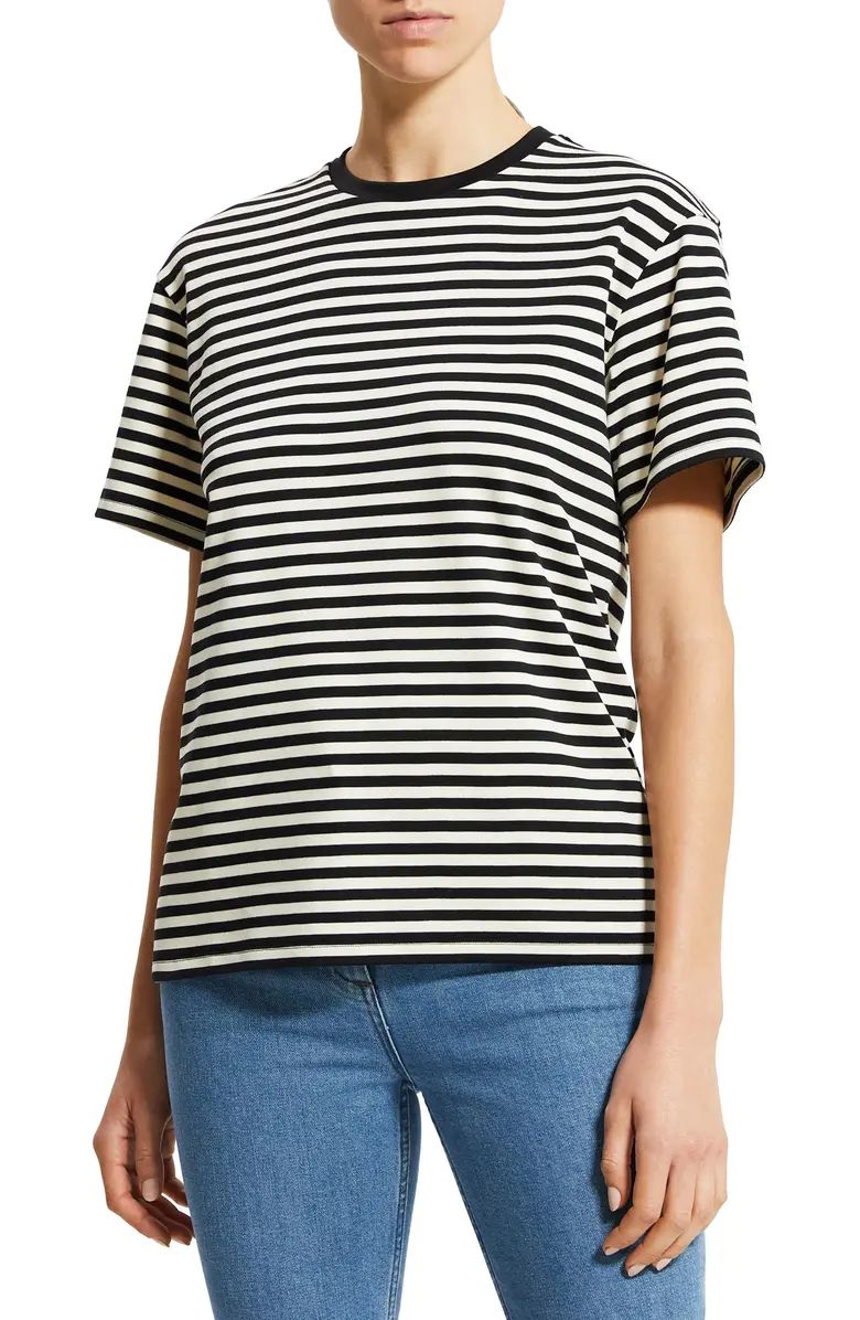 Theory Clinton Perfect Stripe Pima Cotton T-Shirt | Nordstrom | Nordstrom