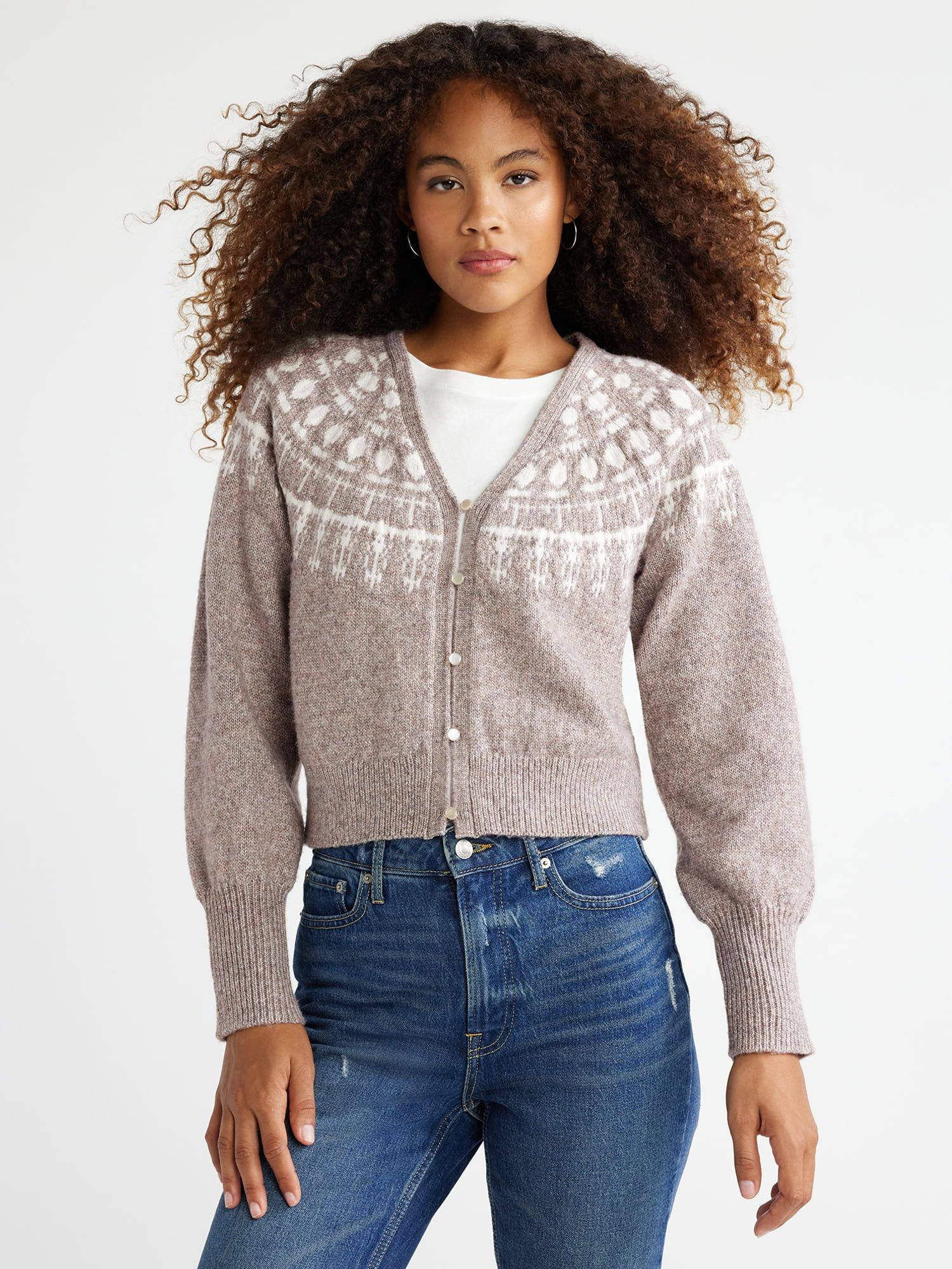 Free Assembly Women’s 90’s V-Neck Cardigan Sweater, Lightweight, Sizes XS-XXXL - Walmart.com | Walmart (US)