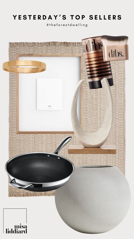So many of my personal faves in yesterday’s top sellers! The Made by Mary ring is so cute and classy, perfect for stacking. The Sergio Object is such a versatile decor piece that I’ve used on our great room shelves or displayed on a wooden pedestal. You will definitely want the dibs beauty stick this summer to give yourself the perfect bronze glow. The brush is a must have for easy application. Hexclad cookware has totally changed the game in the kitchen. This is the Monterey outdoor rug from Pottery Barn that is currently on my front porch. 

#LTKStyleTip #LTKHome