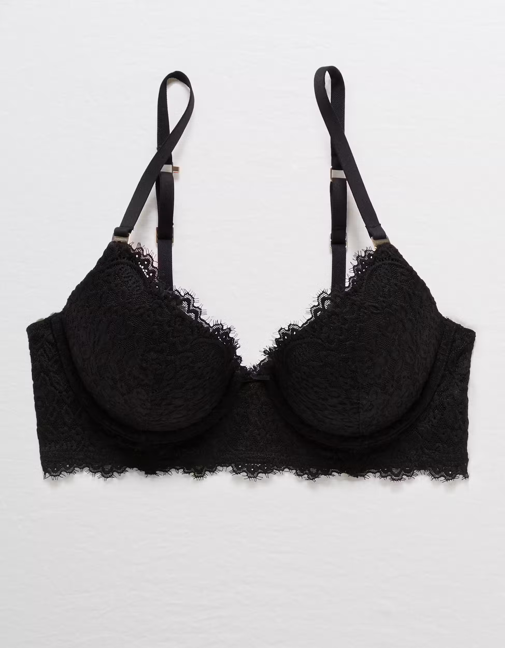 Aerie Real Power Eyelash Lace Plunge Push Up Bra | American Eagle Outfitters (US & CA)