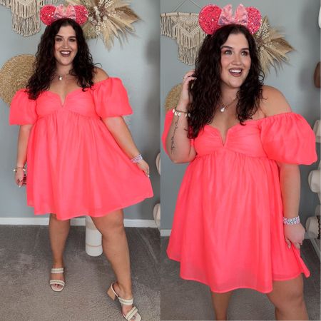 Puffy mini dress Disney Magic Kingdom inspired outfit 🏰✨🩷 exact sold out linking similar options 

#LTKStyleTip #LTKPlusSize #LTKSeasonal