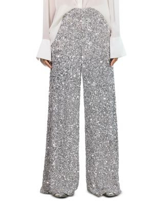 Alice and Olivia Mame High Rise Wide Leg Sequin Pants  | Bloomingdale's EDITORIAL Going Out Women | Bloomingdale's (US)