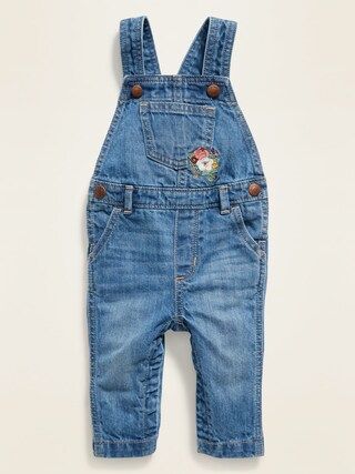 Floral-Embroidered Jean Overalls for Baby | Old Navy (US)