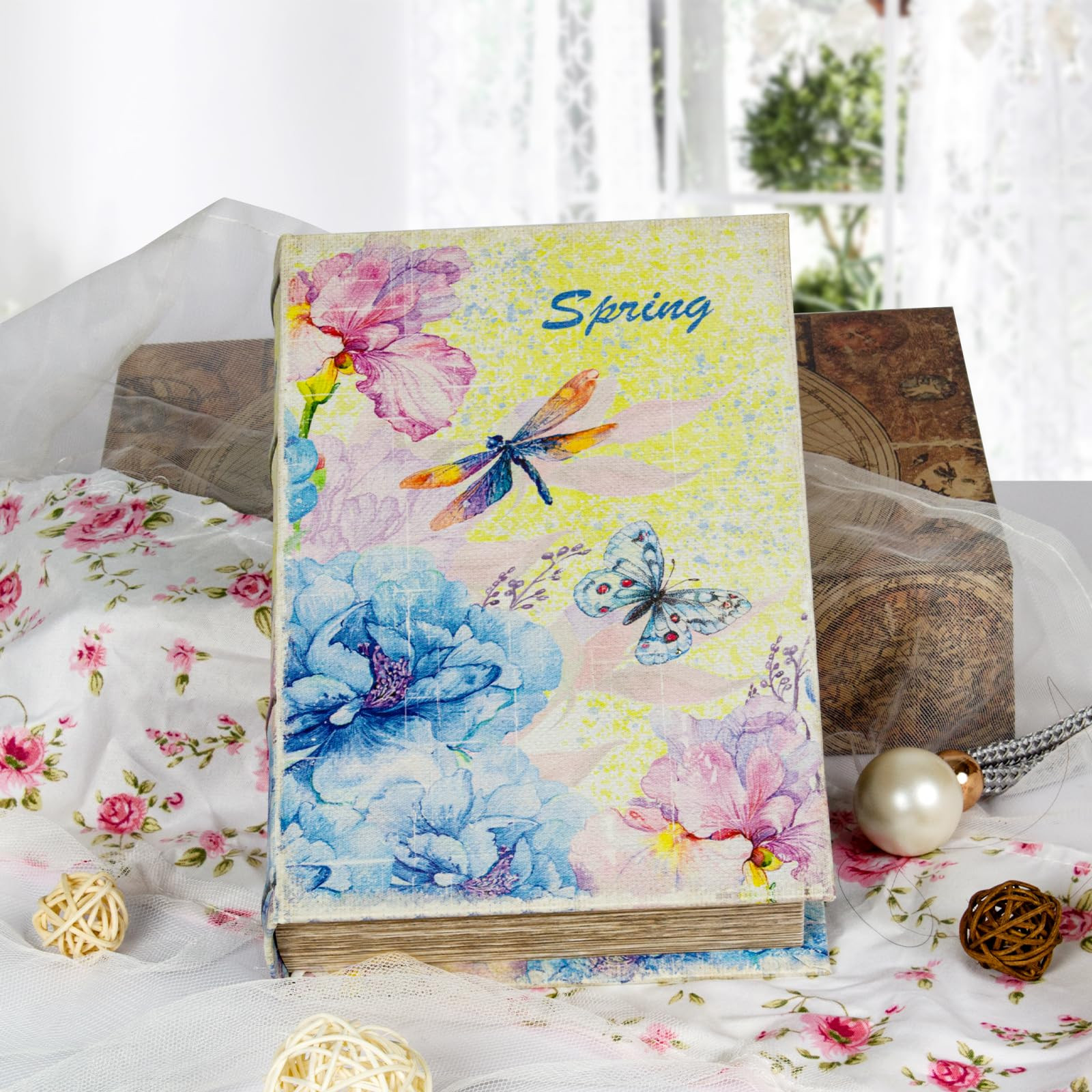 Easter丨Birthday Gift Idea,Decorative Book Box Vintage Storage Box,Decorative Book Box Pastoral ... | Amazon (US)