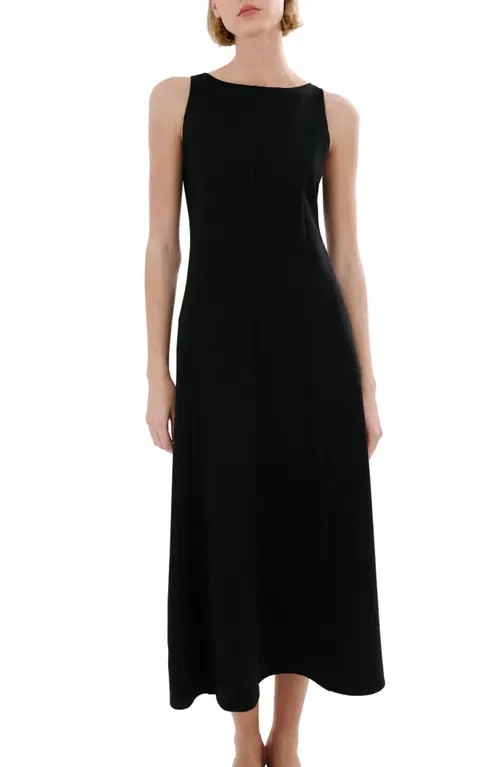 MANGO Sleeveless Midi Dress in Black at Nordstrom, Size 8 | Nordstrom