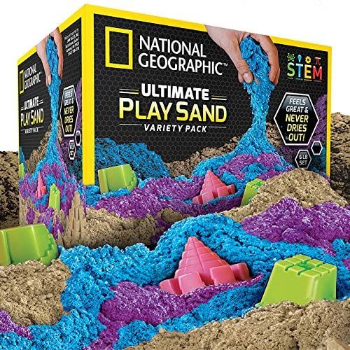 NATIONAL GEOGRAPHIC 6 Lb Play Sand Combo Pack - 2 Lbs each of Blue, Purple and Natural Sand with ... | Amazon (US)