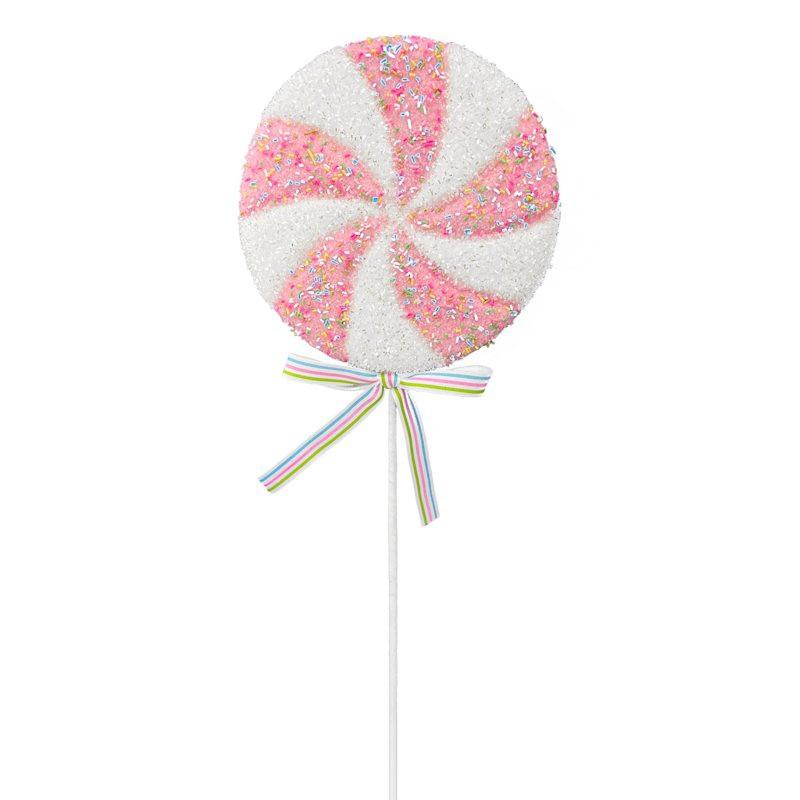 Mrs. Claus' Bakery Pink Lollipop with Sprinkles Stem, 24" | At Home