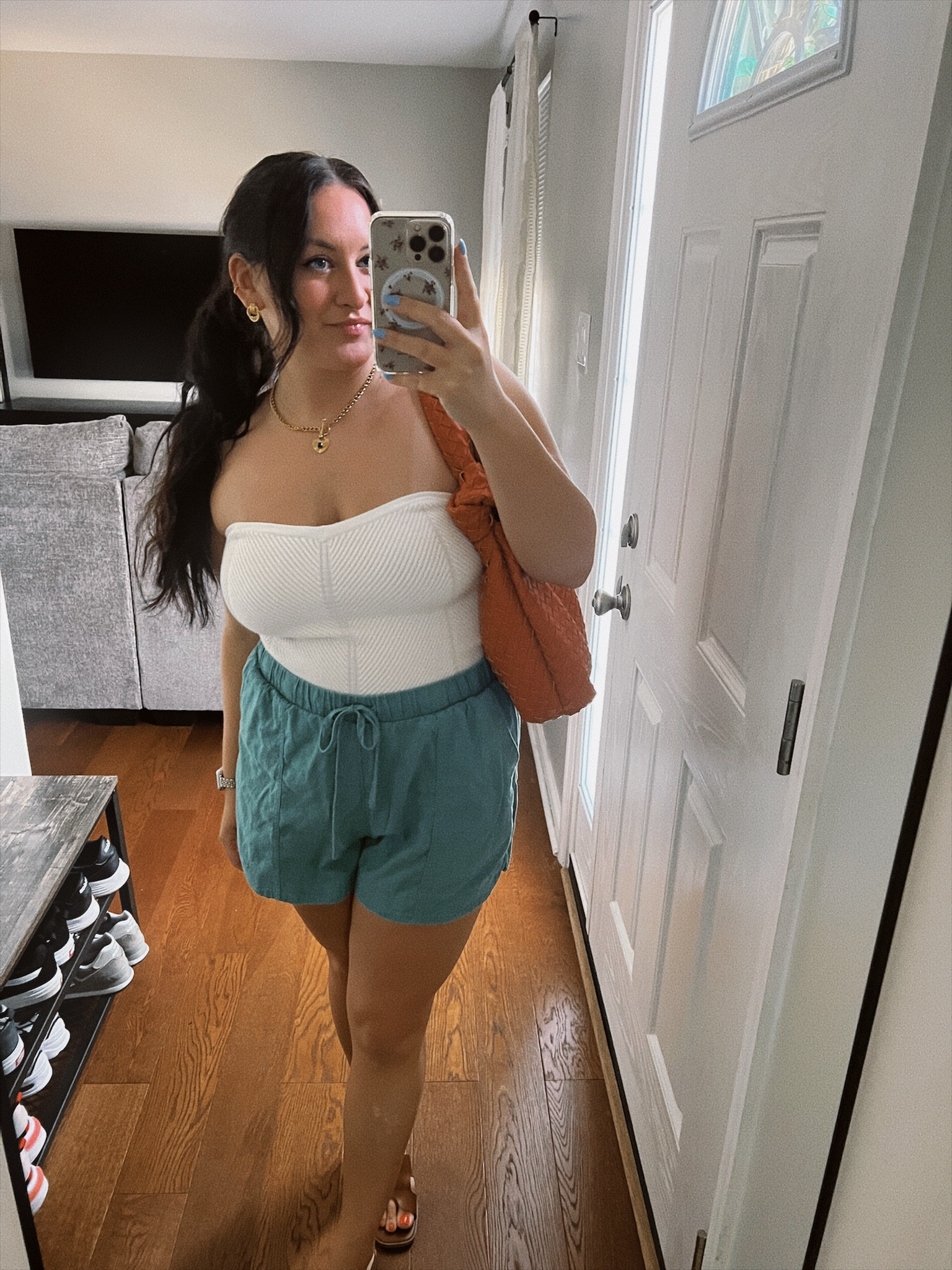 Top | M
Shorts | L (should have done a M or S)
Shoes | sized up one full size

#LTKMidsize #LTKSummerSales #LTKStyleTip