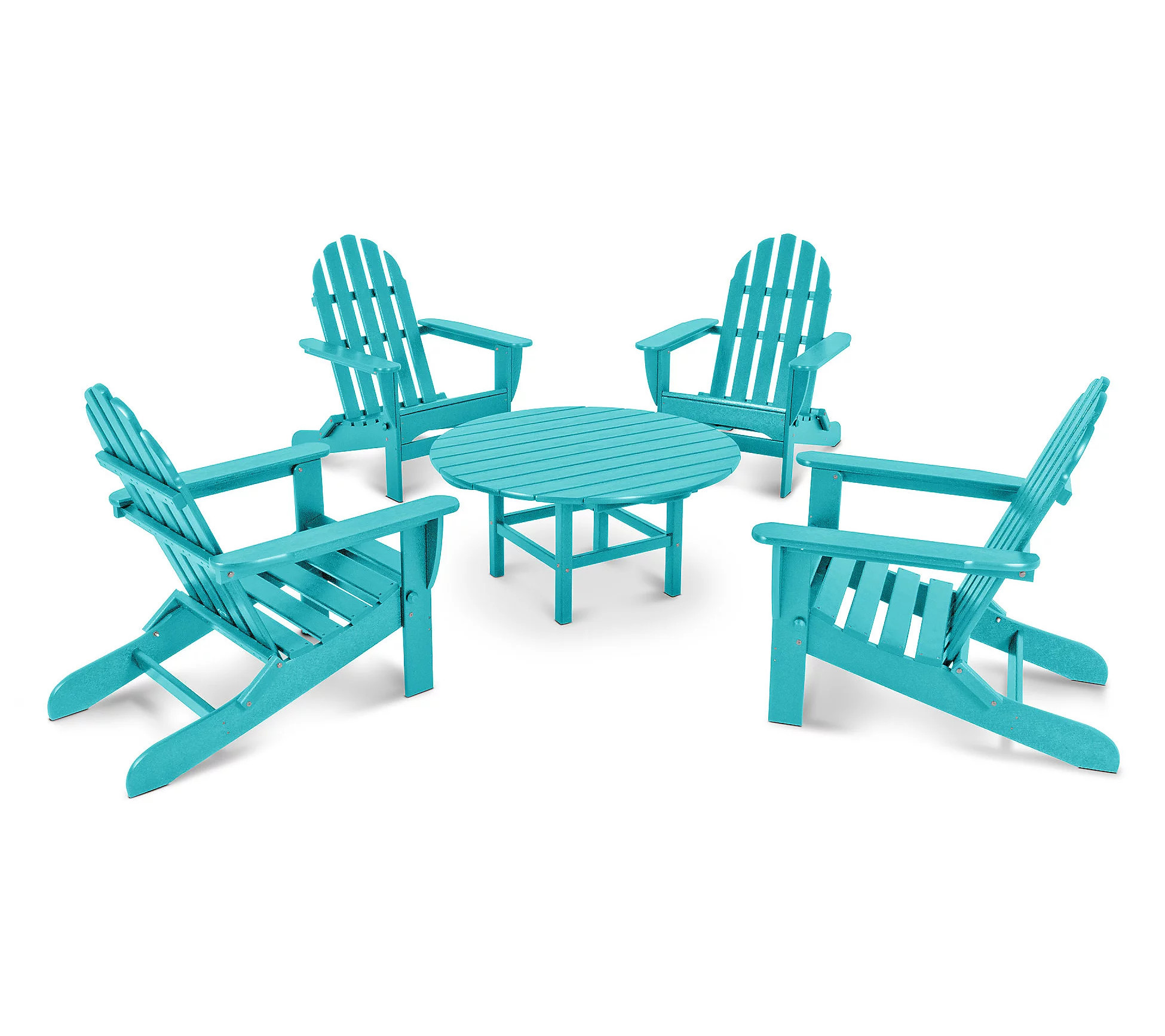 Polywood Classic Folding Adirondack 5-Piece Con ersation Group | QVC