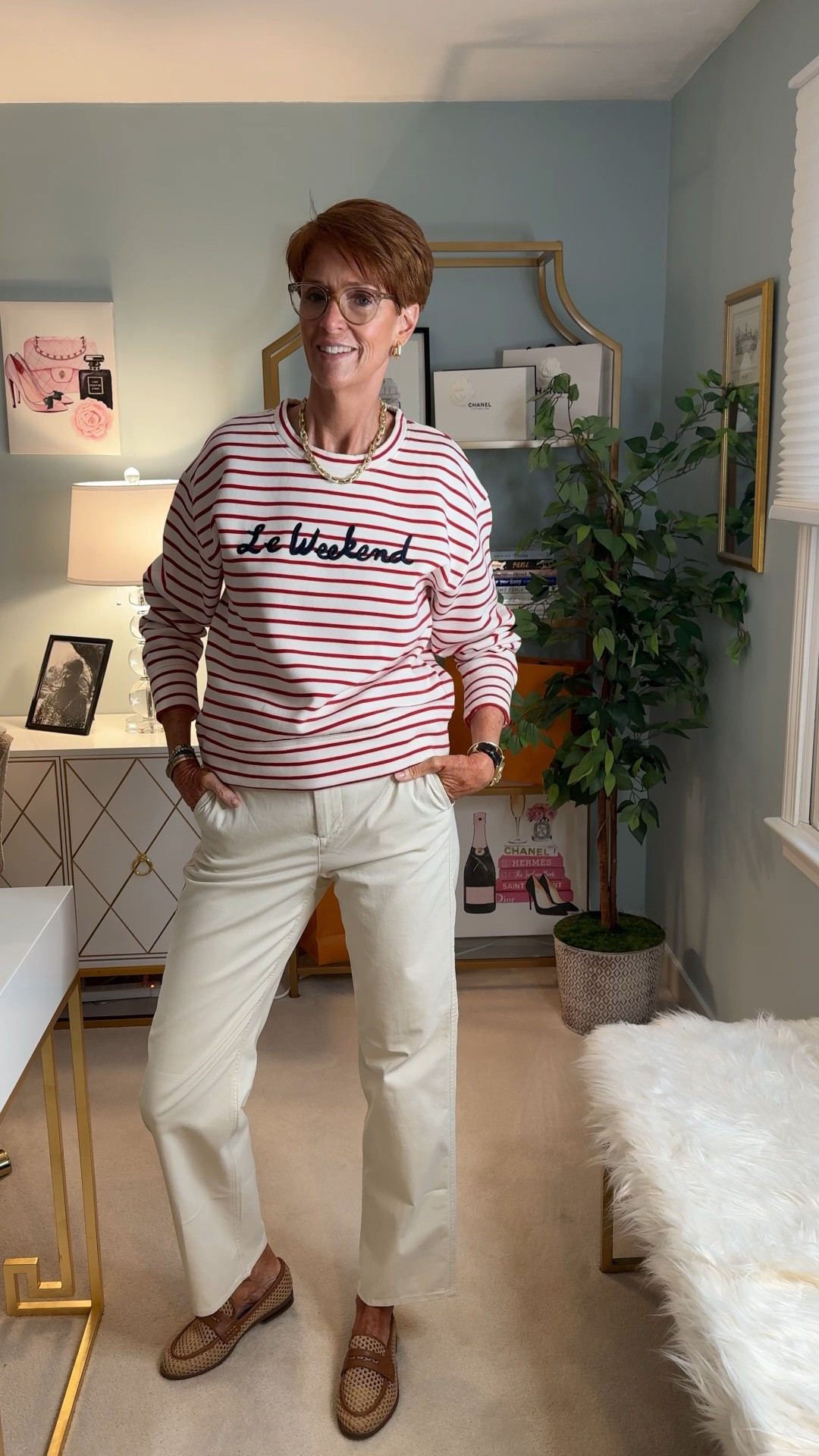 @jcrew 
New arrivals from J.Crew Factory 
Top medium
Pants 10 tall

#LTKootd #LTKTall #LTKOver40