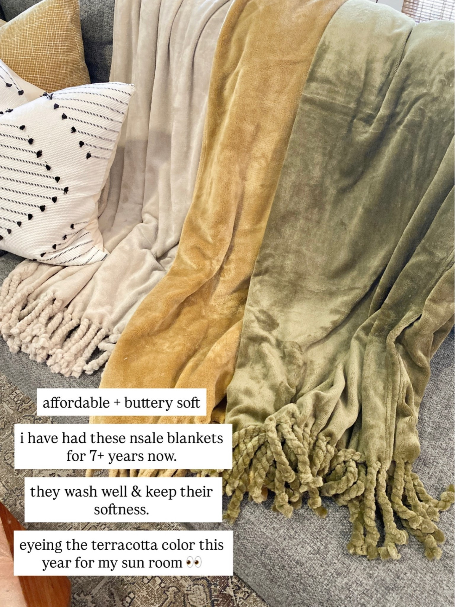 these are the best blankets i’ve purchased from nordstrom!  $24.99 sale price! i’ve had these 7+ years and they are still soft, wash well & perfectly cozy

#LTKSeasonal #LTKSaleAlert #LTKHome