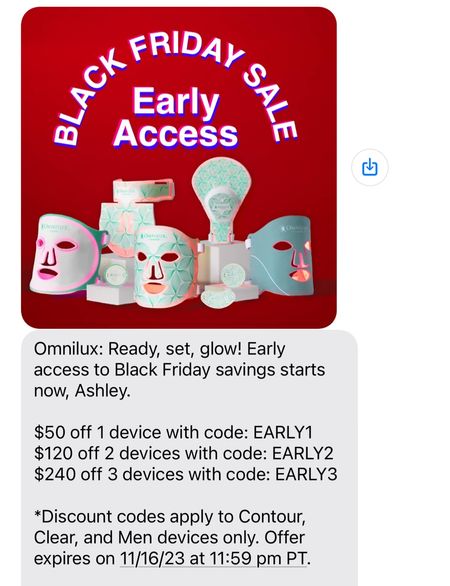 Omnilux Black Friday sale use code EARLY1 for $50 off 1 device, EARLY2 for $120 off 2 devices and EARLY3 for $240 off 3 devices  #omnilux #led #redlighttherapy #bestofbeauty #blackfriday

#LTKbeauty #LTKCyberWeek #LTKHoliday