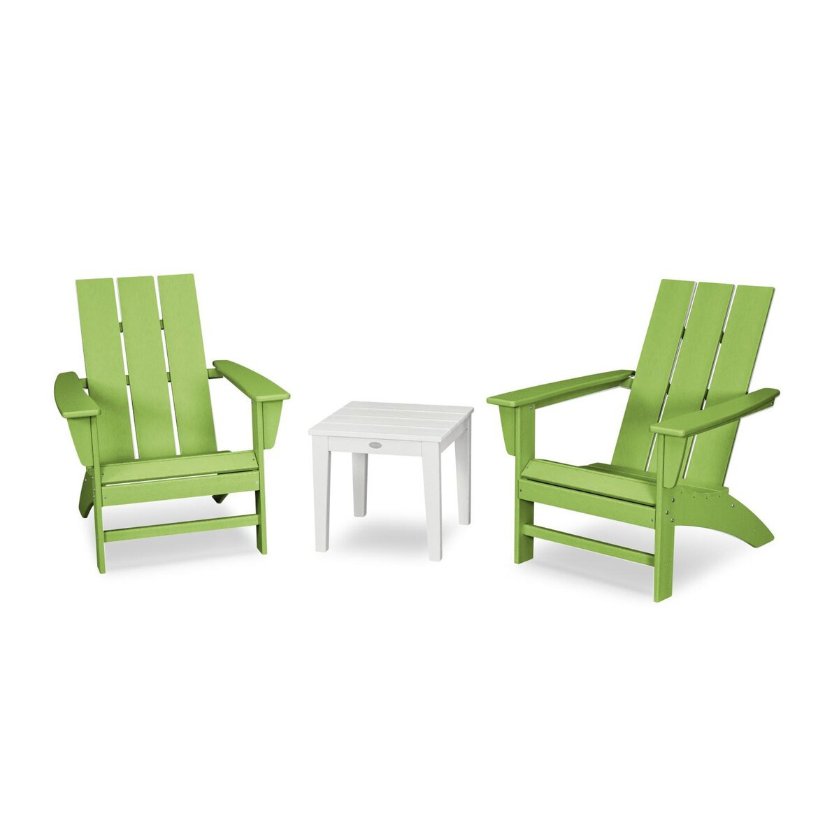 POLYWOOD Modern Adirondack 3 Pc Recycled Plastic Seating Set in Lime by - PWS502-1-10448 | BBQ Guys