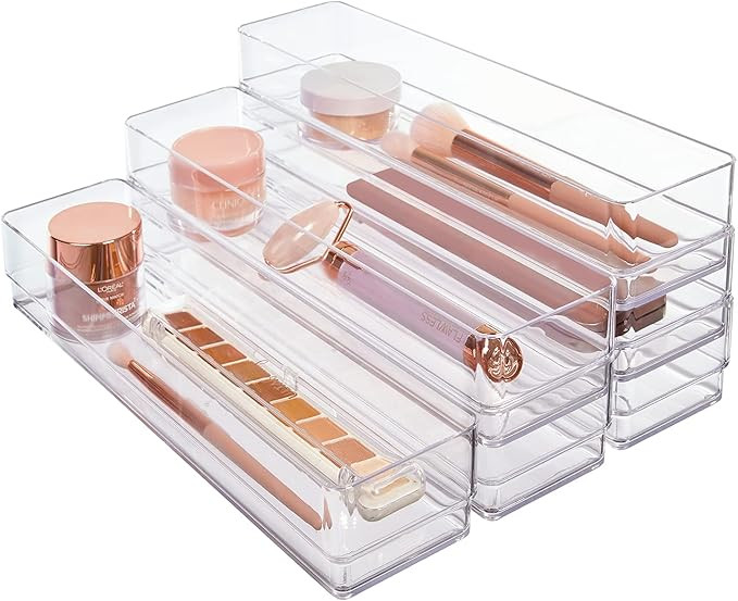 STORi Clear Plastic Drawer Organizers 12" x 3" x 2" l Set of 6 | Amazon (US)