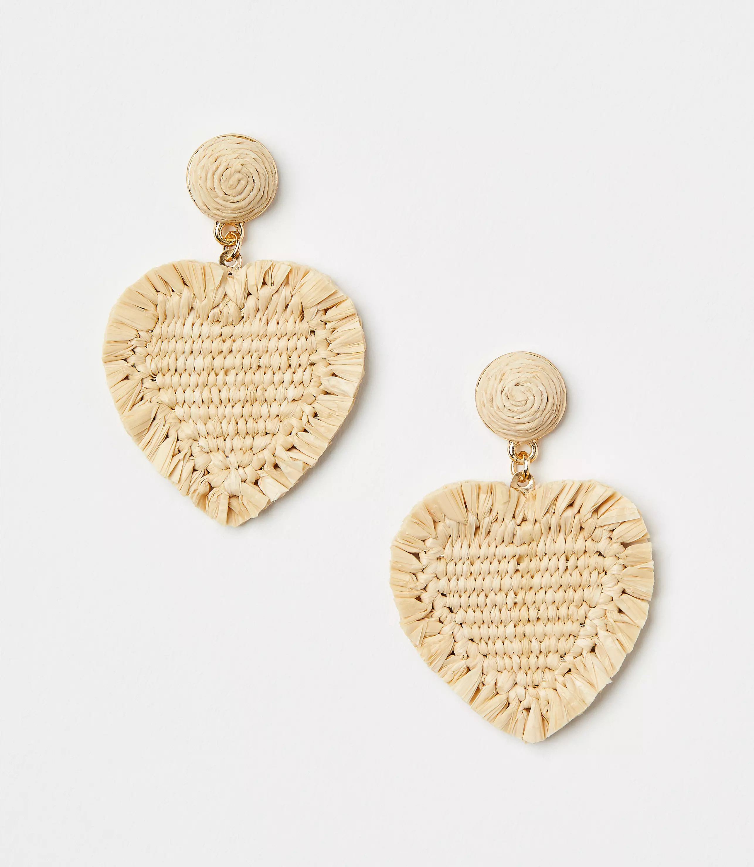 Raffia Heart Earrings | LOFT