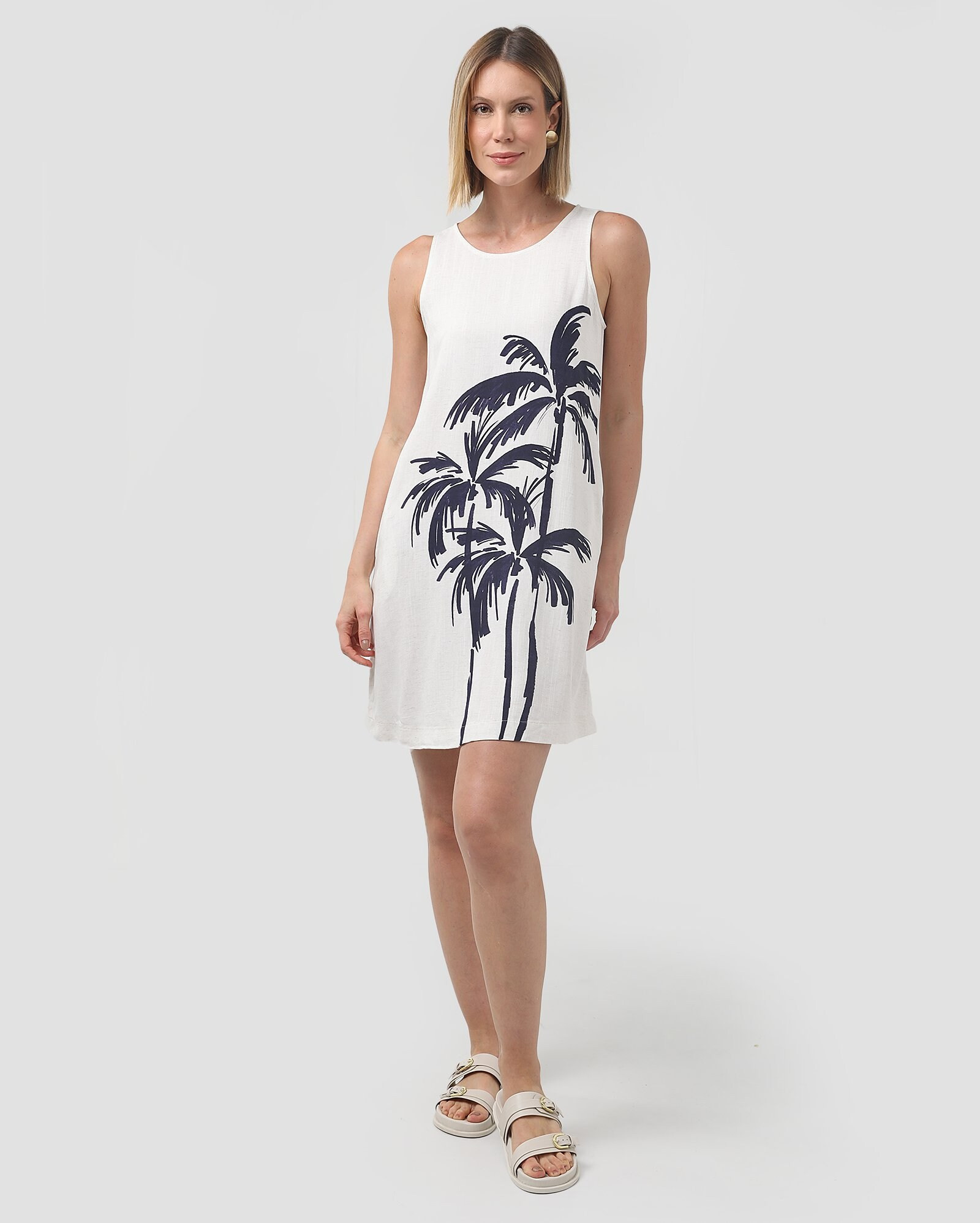 Vestido curto reto estampado viscolinho Lica - Off-white | AK by Riachuelo | Riachuelo (BR)