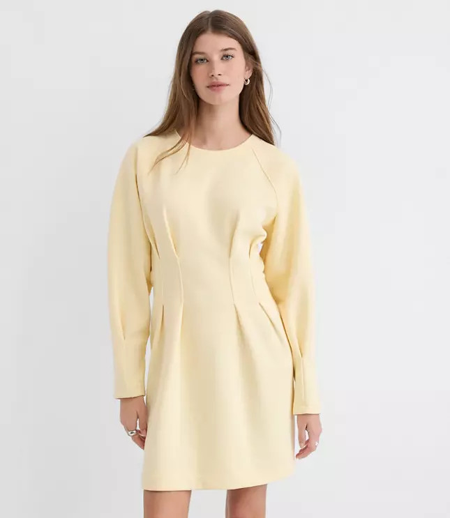 Pleated Terry Mini Dress | LOFT