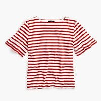 Ruffle-sleeve T-shirt in stripe | J.Crew US