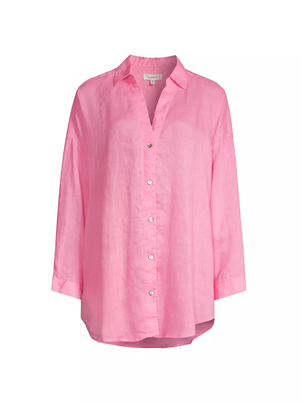 L*Space Rio Linen Oversized Button-Up Tunic | Saks Fifth Avenue