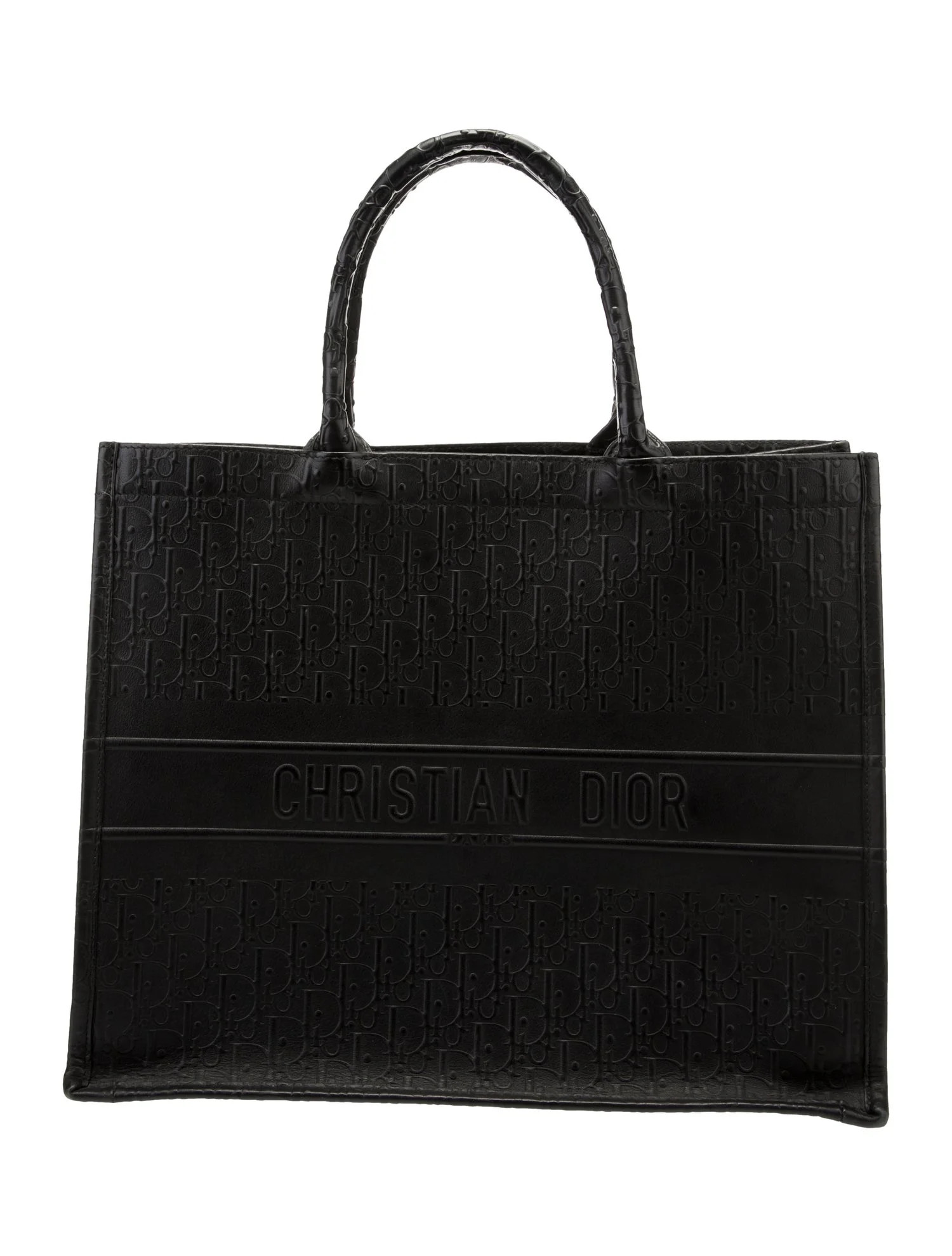 Large Oblique Embossed Calfskin Book Tote | The RealReal