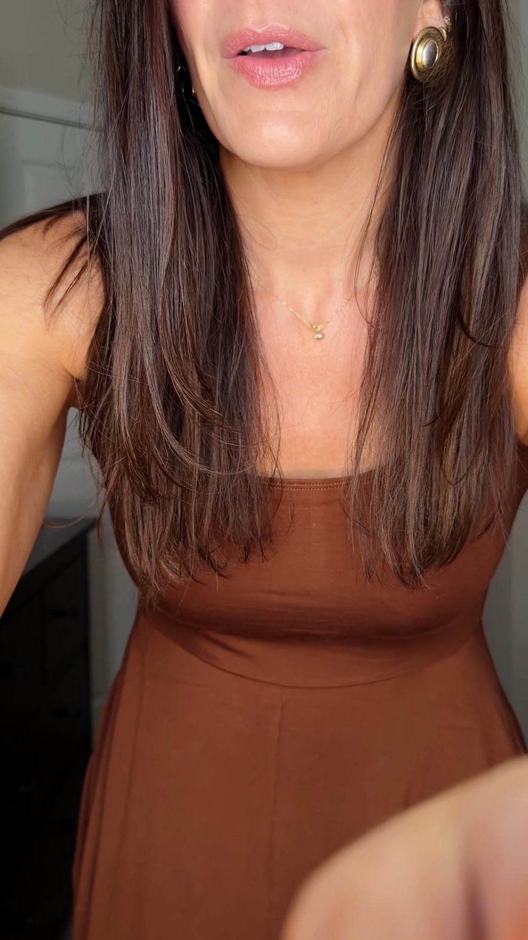 In a medium in all three dresses 

My three most love spring dresses from @quince! You know they’re good when you get them in multiple colors!
#quincepartner 


#LTKTall #LTKWorkwear #LTKMidsize