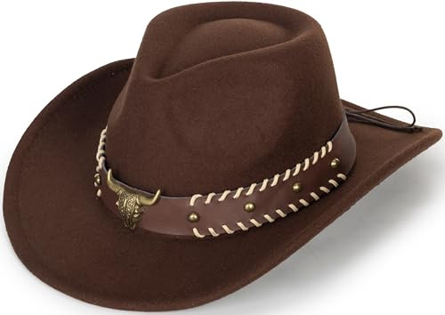 Kids Girls Boys Felt Fedora Hat Western Cowboy Cowgirl with Buckle Belt Felt Fedora Hats (for Kid... | Amazon (US)