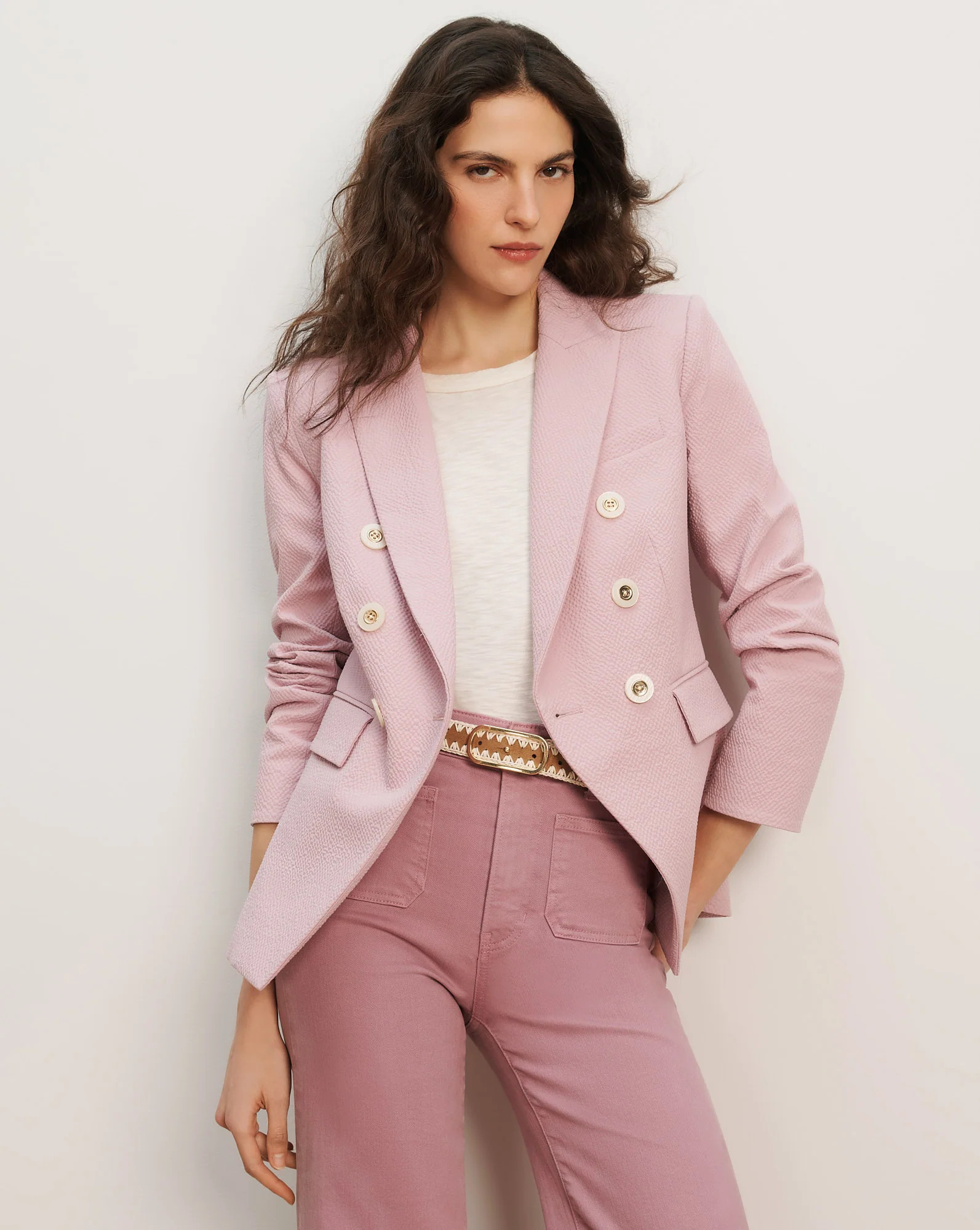 Veronica Beard Miller Seersucker Dickey Jacket Pale Orchid Haze | Veronica Beard