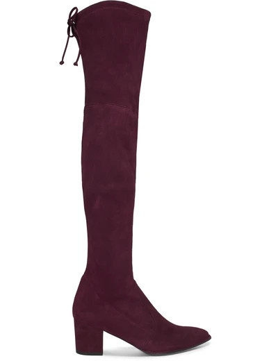 Stuart Weitzman - Thighland Suede Over-the-knee Boots - Burgundy | NET-A-PORTER (UK & EU)