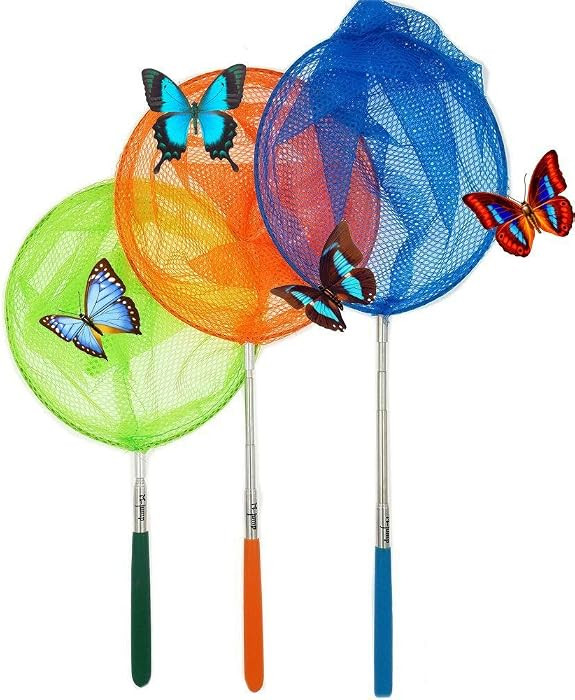 #1 M-jump 3 Pack Colored Telescopic Butterfly Nets - Great for Catching Insects Bugs Fishing - Ou... | Amazon (US)
