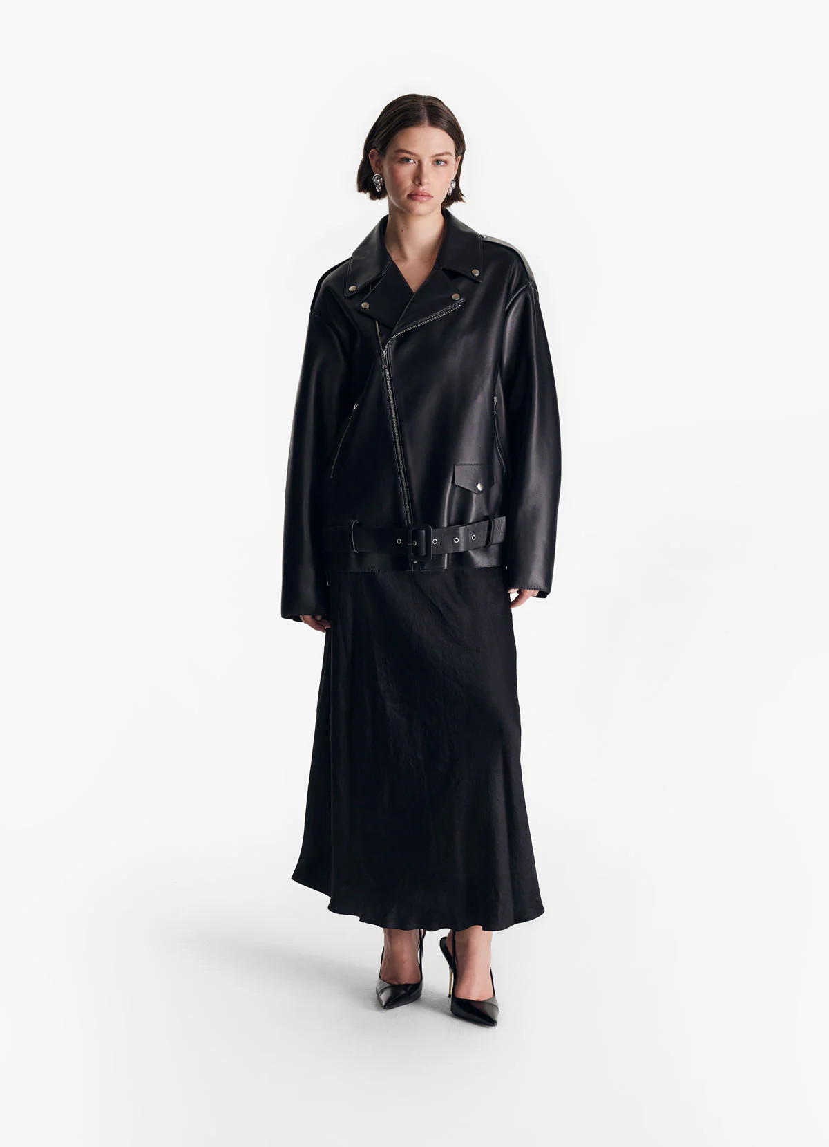 Black Leather Aviator Jacket | DE SAVARY LONDON