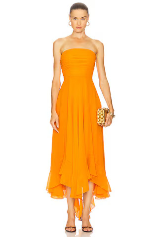 retrofete Louisa Chiffon Dress in Aperitivo from Revolve.com | Revolve Clothing (Global)