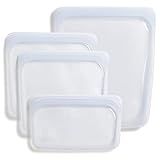 Stasher 100% Silicone Food Grade Reusable Storage Bag, Clear (4-Piece Bundle Set) | Plastic Free Lun | Amazon (US)