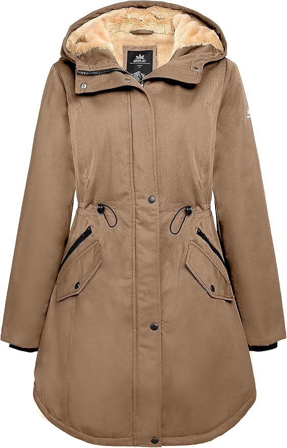 Orolay Women's Thicken Fleece Lined Parka Winter Coat Hooded Jacket with Pockets | Amazon (US)