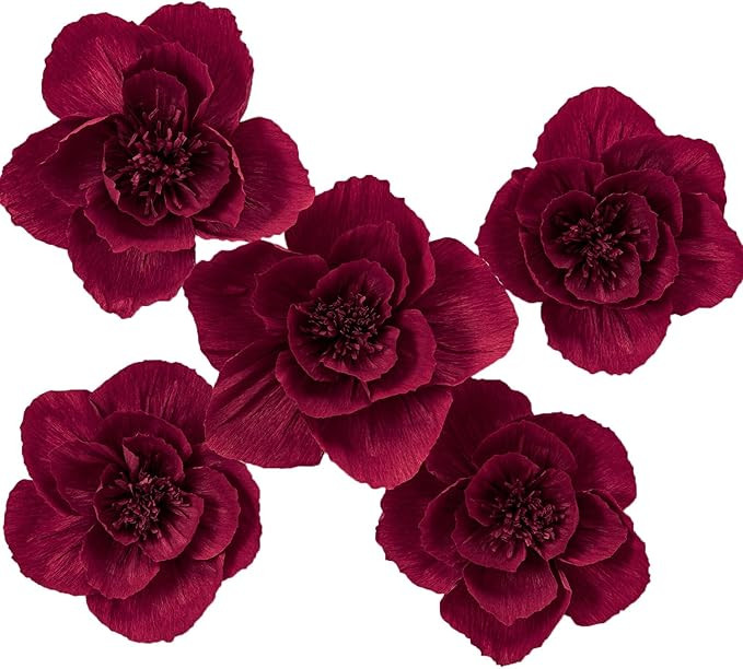 Amazon.com: MEJOY Crepe Paper Flowers Decoration for Wall, Flowers for Wedding Decor,Flower Backd... | Amazon (US)