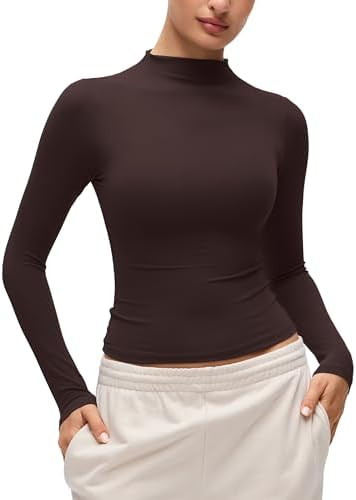 CRZ YOGA Softembrace Mock Neck Long Sleeve Shirts for Women - Casual Going Out Comfort Tops Soft ... | Amazon (US)