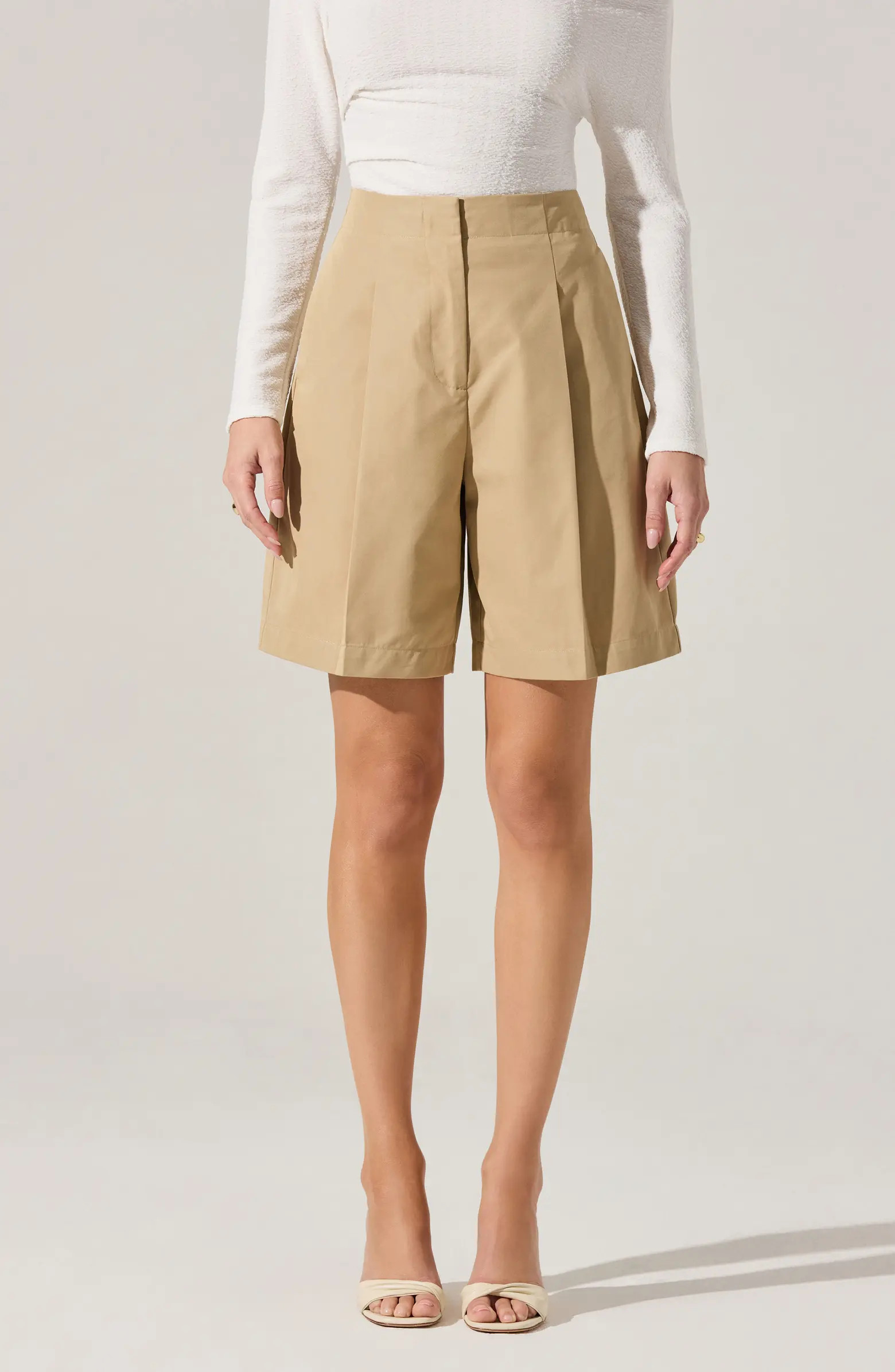ASTR the Label Pleated Cotton Blend Walking Shorts | Nordstrom | Nordstrom