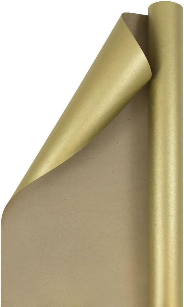 JAM Paper Gift Wrap - Kraft Wrapping Paper - 25 Sq Ft - Gold Kraft Paper - Roll Sold Individually | Amazon (US)
