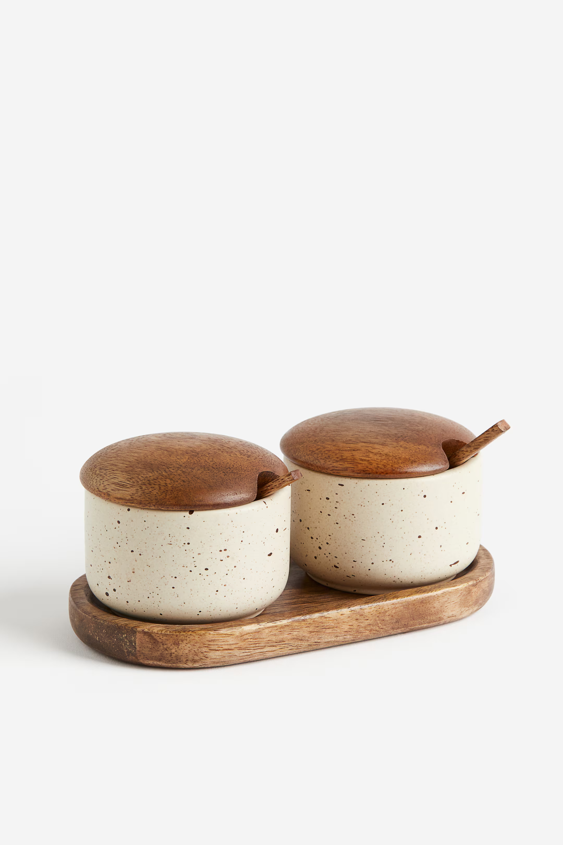 Reactive-glaze Salt and Pepper Set - Light beige/speckled - Home All | H&M US | H&M (US + CA)