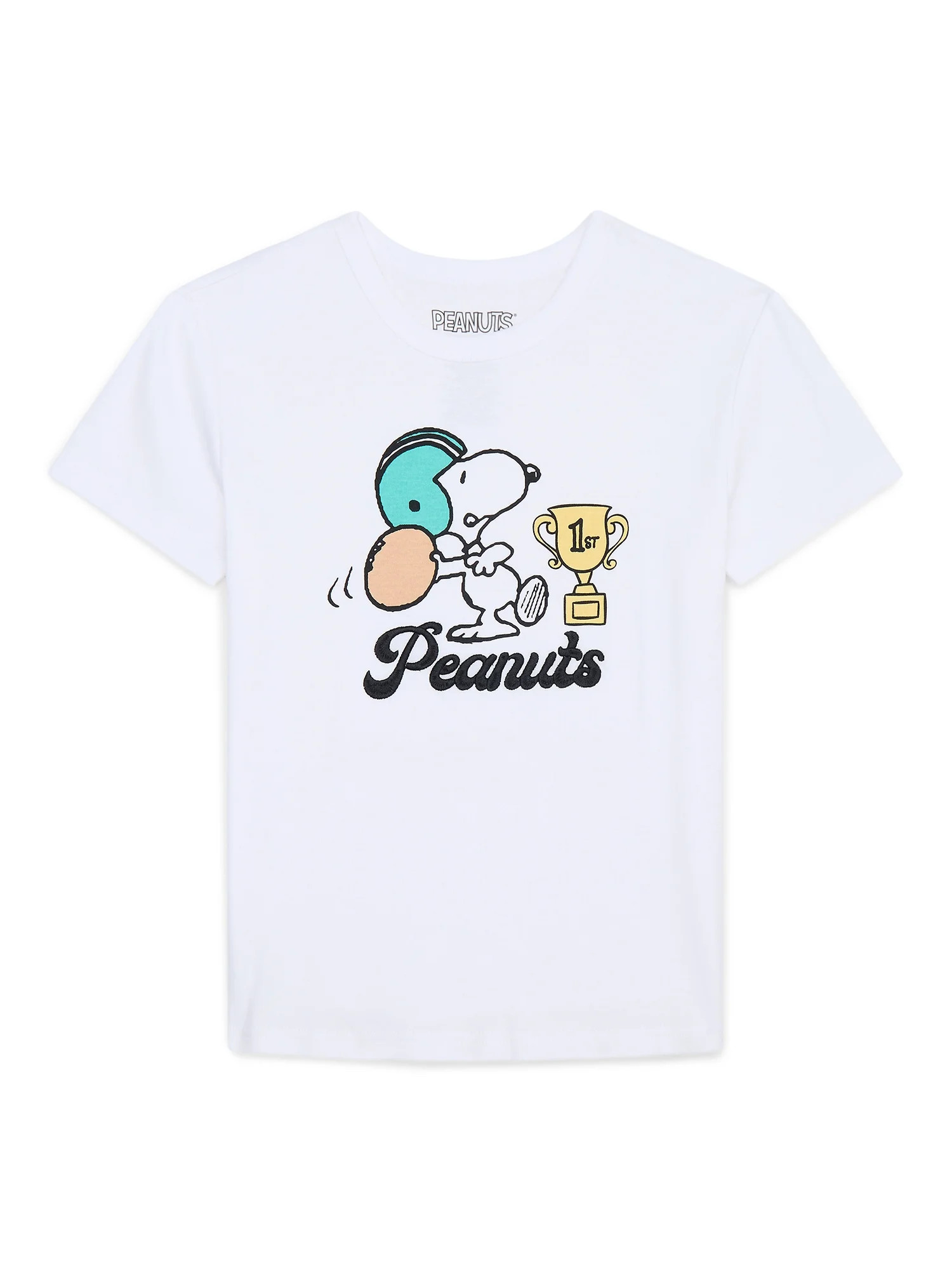 Peanuts Women’s Snoopy Cotton Graphic Skimmer Tee with Embroidery, Sizes XXS-XXL | Walmart (US)