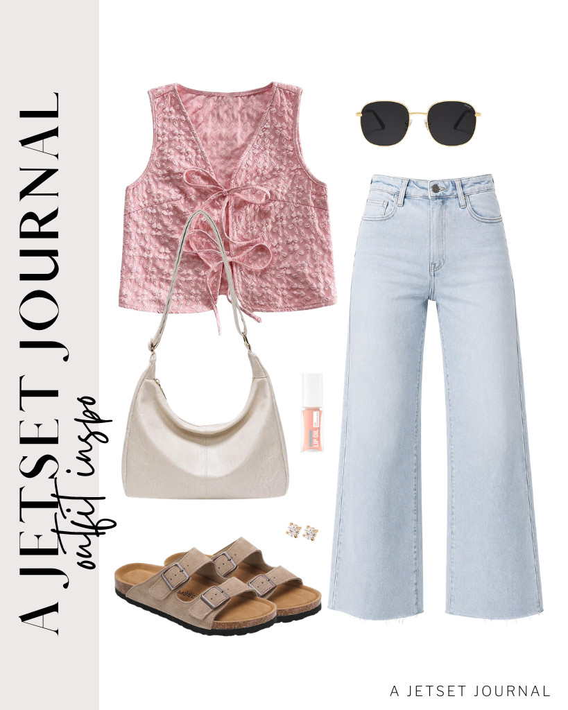 Looking chic is a breeze with this pink floral tank top and wide-leg jeans. Style it with this stylish celestina bag and trendy sunnies, then finish the look with these Project Cloud leather sandals.

#LTKSeasonal #LTKSaleAlert #LTKTravel
 

 