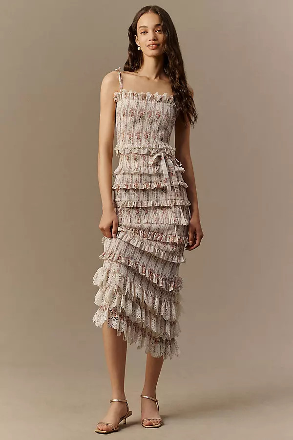 V. Chapman Lilian Satin Maxi Dress | Anthropologie (US)