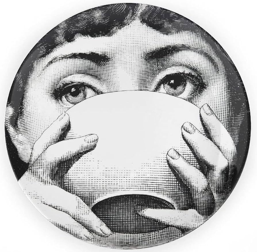 10" Italian-Style Decorative Plate \u2013 Modern Art Face Design, Handcrafted Ceramic Platter for... | Amazon (US)