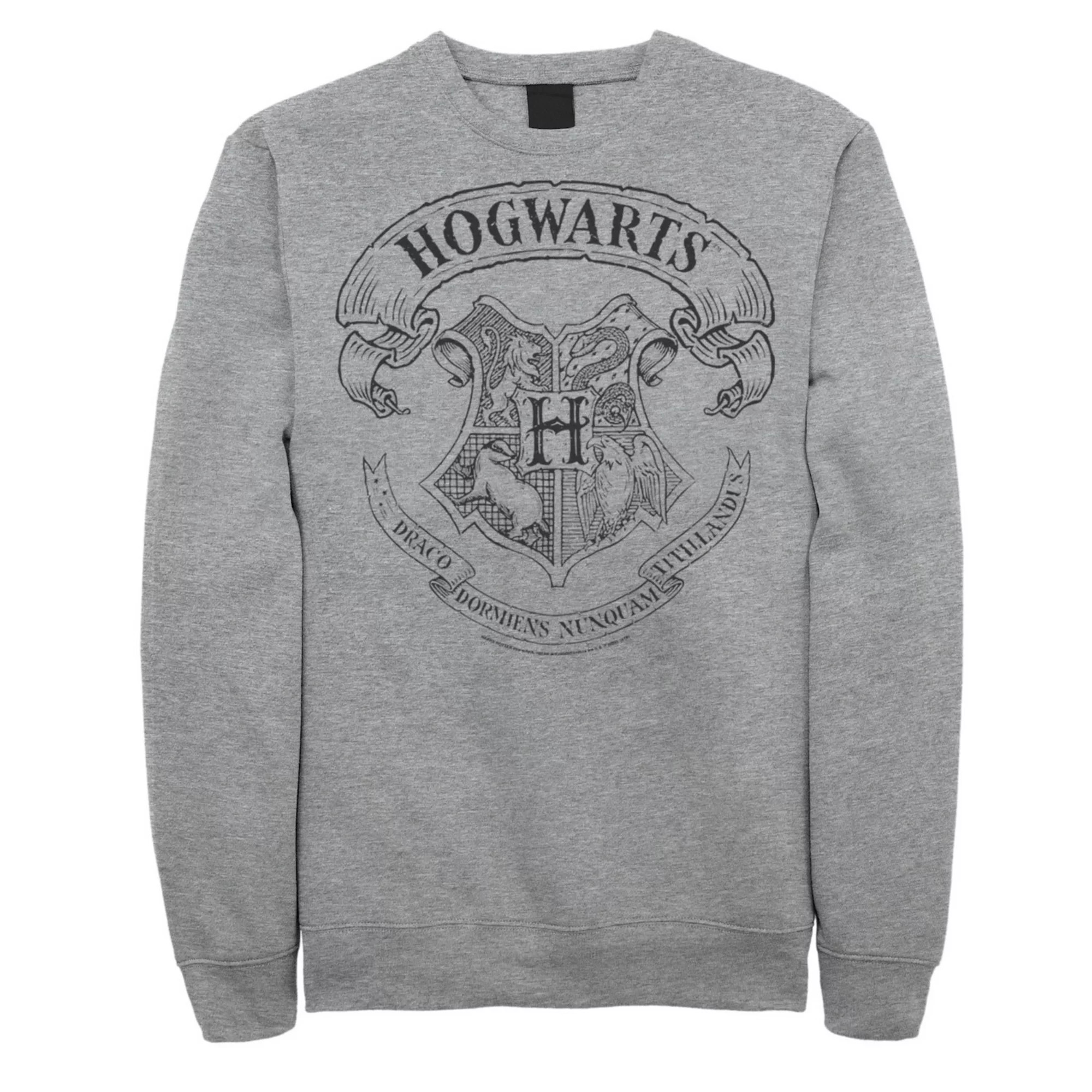 Men's Harry Potter Simple Hogwarts Crest Outline Fleece Graphic Pullover | Kohl's